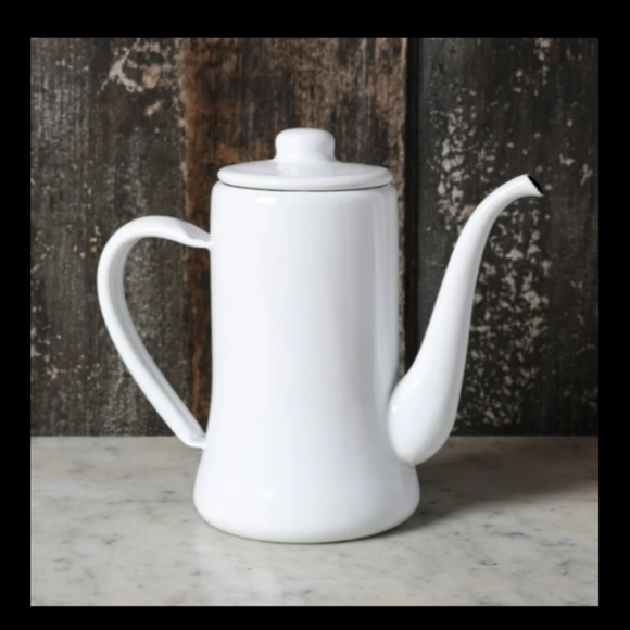 Slim Pot Enamel Kettle - 1.2L (White)